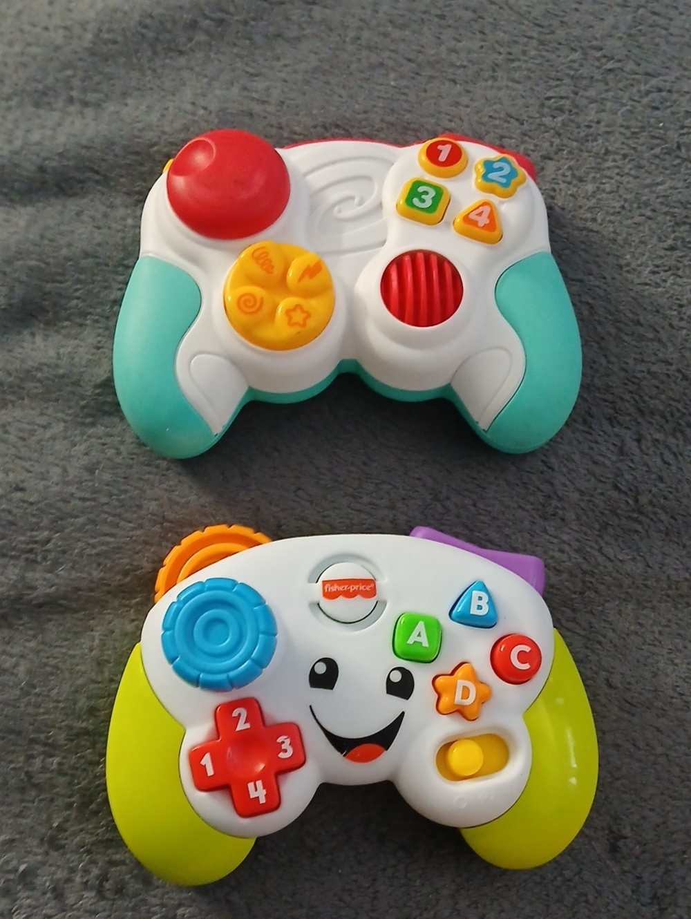 Fisher-Price White Teal Yellow Red Multi-Color Interactive Kids Toy Controllers